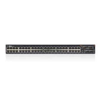 Суич Dell Networking N4064/1 RU, 48x 10GBase-T ports, 2x 40GE QSFP+ fixed ports, 2GB RAM, 2x 460W захранване, 1x RS232 | JAR Computers Dell Networking N4064/1 RU DNN4064