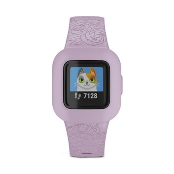 Смарт гривна Garmin vivofit jr. 3 Floral Pink, aкселерометър, Bluetooth, 5 ATM, проследяване на активността при децат, розов | JAR Computers Смарт часовник Garmin vivofit jr. 3 Floral Pink