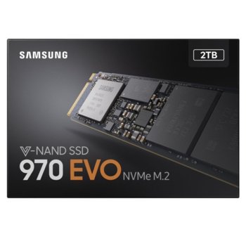 Памет SSD 2TB Samsung 970 EVO (MZ-V7E2T0BW), PCIe Gen 3.0 x4, M2 2280, скорост на четене 3500 MB/s, скорост на запис 2500 MB/s | JAR Computers Samsung SSD 970 EVO MZ-V7E2T0BW