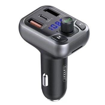 FM трансмитер Earldom ET-M63, Bluetooth 4.0, LCD дисплей, 1x USB-C, 2x USB-A, черен | JAR Computers Earldom ET-M63 17382