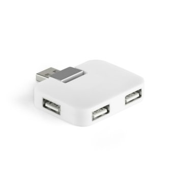 USB хъб Hi!dea, 4 порта, от USB Type-A към 4x USB 2.0 Type-A, бял | JAR Computers Hi!dea USB hub 4 ports white
