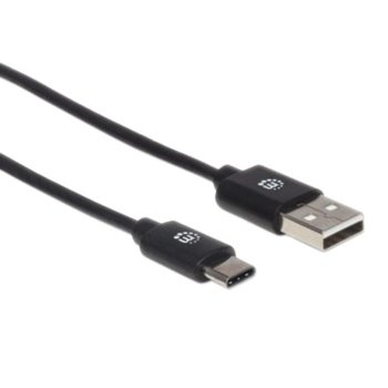 Кабел Manhattan, от USB Type A(м) към USB Type C(м), 0.5m, черен | JAR Computers Manhattan USB C 50cm black