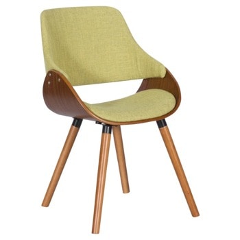 Трапезен стол Carmen 9973, до 120кг. макс. тегло, орех, дамаска/дърво, дървена база, зeлен image