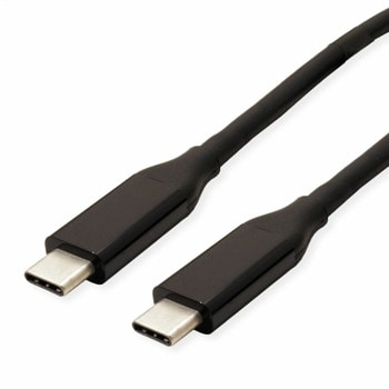 Кабел Roline 11.99.9081, от USB-C(м) към USB-C(м), 0.8m, черен | JAR Computers Roline 11.99.9081