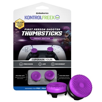 Сменяеми бутончета Thumb Grips KontrolFreek FPS Thumbsticks Fenzy Edition (6100-PS5), за PS4/PS5, за Dual Shock/DualSense, лилави | JAR Computers KontrolFreek FPS Thumbsticks Fenzy Edi 6100-PS5