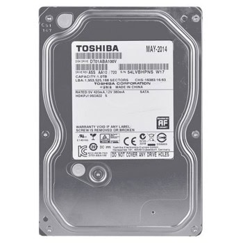 Твърд диск 1TB Toshiba DT01ABA100V, SATA 6GB/s, 5700 rpm, 32MB, 3.5" (8.89 cm) | JAR Computers Toshiba DT01ABA100V