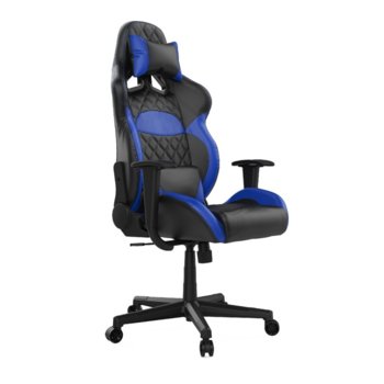 Геймърски стол Gamdias Zelus E1 L, кожа, до 190 кг натоварване, облегалка за гърба с 135 градуса регулиране, син | JAR Computers Gamdias Zelus E1 L Blue