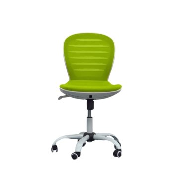 Детски стол RFG Flexy White, дамаска и меш, зелена седалка, зелена облегалка image