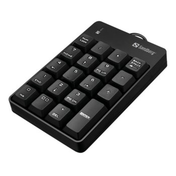 Цифрова клавиатура SANDBERG SNB-630-07, Num Lock LED индикатор, USB, черна image