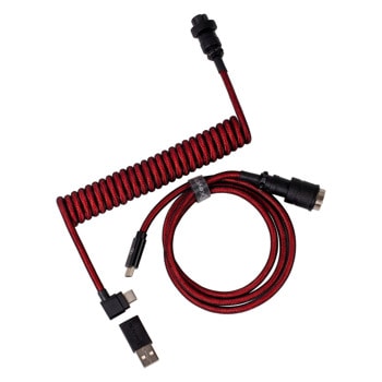 Кабел за клавиатура Keychron Premium Angled Red Coiled Aviator Custom (Cab-4), от USB C(м) към USB C(м), 1.08м, червен | JAR Computers Keychron Cab-4