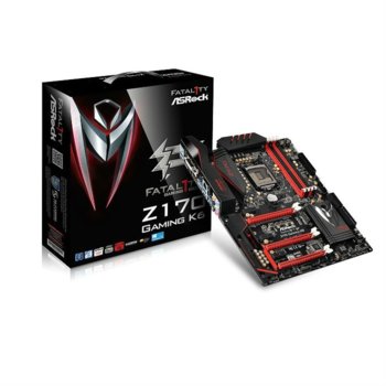 Дънна платка ASRock Fatal1ty Z170 Gaming K6+, Z170, LGA1151, DDR4, PCI-E (DP&HDMI&DVI)(SLI&CFX), 6x SATA 6Gb/s, 2x SATA Express, 1x Ultra M.2 Socket, 1x USB 3.1 (Type-C), ATX | JAR Computers ASRock Fatal1ty Z170 Gaming K6+
