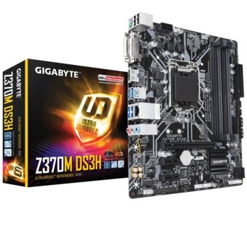 Дънна платка GIGABYTE Z370M DS3H, Z370, LGA1151, DDR4, PCI-E (HDMI&DVI-D), 6x SATA 6Gb/s, 1x M.2 Socket, 4x USB 3.1 Gen 1, Micro ATX | JAR Computers Дънна платка GIGABYTE Z370M DS3H