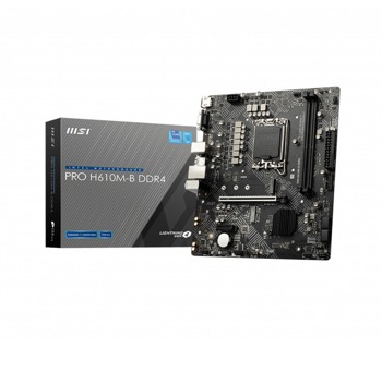 Дънна платка MSI PRO H610M-B DDR4, H610, LGA1700, DDR4, PCI-E 4.0(HDMI&VGA), 4x SATA 6Gb/s, 1x M.2 slot, 4x USB 3.2 Gen 1, Micro-ATX | JAR Computers Дънна платка MSI PRO H610M-B DDR4