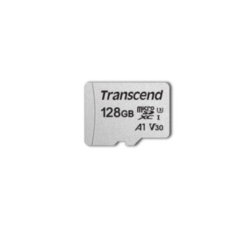 Карта памет 128GB microSDXC, Transcend 300S, Class 10 UHS-I U3, скорост на четене 100MB/s, скорост на запис 40MB/s | JAR Computers 128GB microSDXC Transcend TS128GUSD300S