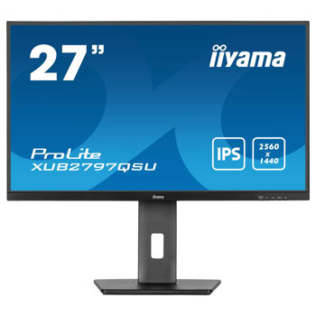 Монитор IIYAMA XUB2797QSU-B1, 27" (68.58cm) IPS панел, 100Hz, WQHD, 1ms, 80 000 000:1, 250cd/m2, DisplayPort, HDMI, USB | JAR Computers IIYAMA XUB2797QSU-B1
