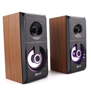 Тонколони Kisonli U-9001, 2.0, 6W RMS( 2x 3W RMS), USB, 3.5mm жак, черни, LED подсветка | JAR Computers Kisonli U-9001