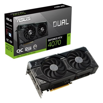 Видео карта Nvidia GF RTX 4070 (Разопакован продукт), 12GB, Asus Dual OC, PCI-E 4.0, GDDR6X, 192-bit, DP, HDMI | JAR Computers Asus GeForce RTX 4070 OC Разопакован продукт