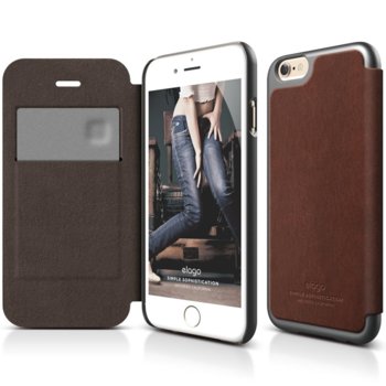 Elago S6P Leather Flip Case