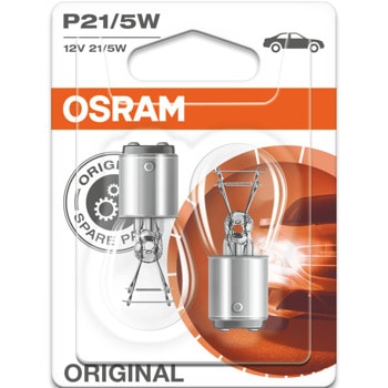 Автомобилна крушка Osram 7528, 21W, 440lm, P21/5W, BAY15d, халогенна, 2 броя в опаковка | JAR Computers Osram 7528 21W 440lm 7528
