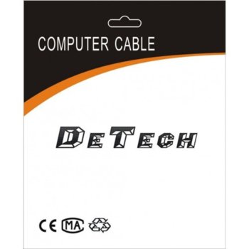 Кабел DeTech, USB Type-C(м), 1.0m, Бял, 10бр.