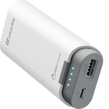 Въшна батерия/power bank/ Cellularline Freepower 5200mAh, бяла | JAR Computers Cellularline Freepower 5200mAh