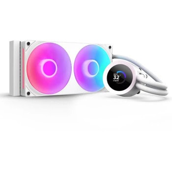 Водно охлаждане за процесор NZXT Kraken Plus 240 RGB LCD Display White, съвместимост със сокети LGA 1851/1700/1200/115X & AMD AM5/AM4 | JAR Computers Водно охлаждане NZXT Kraken Plus 240 RGB