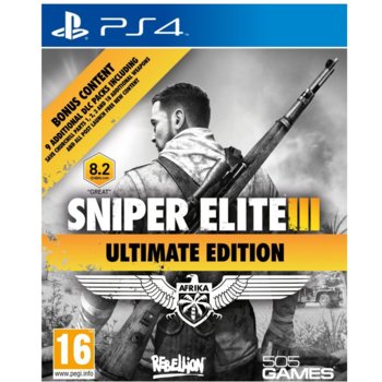 Игра за конзола Sniper Elite III Ultimate Edition, DLC пакетите включват : Save Churchill DLC, Six Weapons Pack, Multiplayer Maps, Three Modes; за PS4 | JAR Computers Sniper Elite III Ultimate Edition