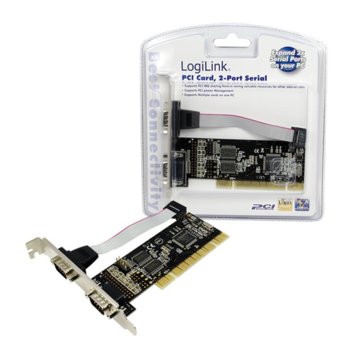 Serial card RS232, 32bit PCI, 2 x Com port, PC0016
