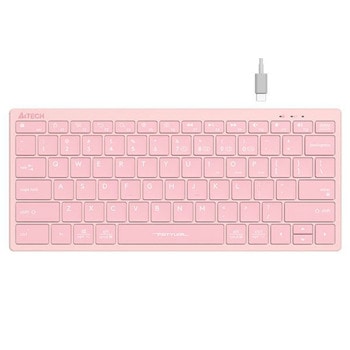 Клавиатура A4tech FBX51C FSTyler Baby pink, безжична, Bluetooth/Wireless, бутони с нисък профил, свързване едновременно с до 4 устройства, кирилизирана, розова | JAR Computers A4Tech FBX51C FSTyler Baby pink