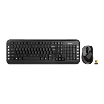 Комплект клавиатура и мишка A4Tech V-Track 7200N, безжични, компактен USB приемник