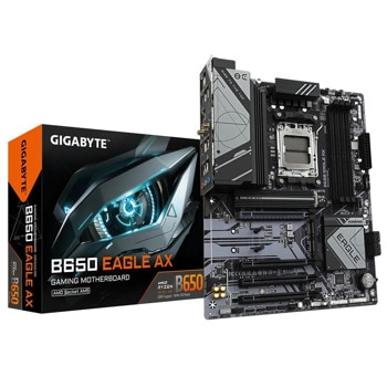 Дънна платка Gigabyte B650 Eagle AX, B650, AM5, DDR5, PCI-E 4.0 (DP&HDMI), 3x M.2, 4x SATA 6Gb/s, 1x USB 3.2 Gen 1 Type-C, 2x USB 3.2 Gen 2 Type-A, ATX | JAR Computers Gigabyte B650 EAGLE AX