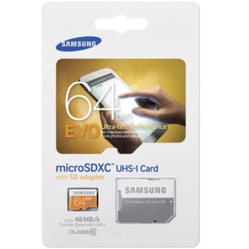 Samsung MicroSDXC 64GB EVO MB-MP64DA