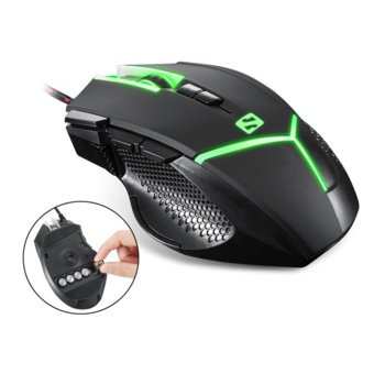 Мишка Sandberg Destroyer FlexWeight, гейминг, оптична (4200 dpi), USB, сива, сваляеми тежести, 9 бутона, подсветка | JAR Computers Sandberg Destroyer FlexWeight Mouse 640-19