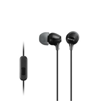 Слушалки Sony MDR-EX15AP, тип "тапи", 9mm драйвери, черни | JAR Computers Sony Headset MDR-EX15AP black