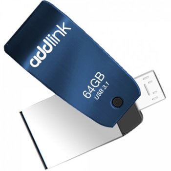 Памет 64 USB Flash Drive, Addlink T55, USB 3.1, синя | JAR Computers Addlink Flash T55 64GB USB 3.1 blue ad64GBT555