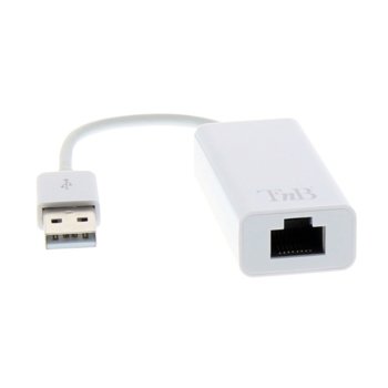Мрежови адаптер TnB, от USB Type A(м) към Ethernet Adapter 10/100, бял | JAR Computers TnB USB A to RJ45