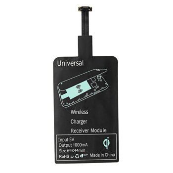 Безжичен Qi приемник, 5V/1.0A, USB C(м), черен | JAR Computers Безжичен Qi приемник 5V/1.0A Type-C 14935