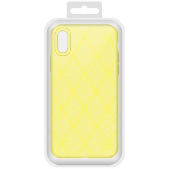 Силиконов гръб Apple iPhone XS Max Жълт Grid