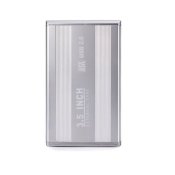 Кутия 3.5" (8.89 cm) за 3.5" (8.89 cm) HDD, SATA, USB 2.0, алуминиева, сребриста | JAR Computers HDD Case SATA USB 2.0 3.5 silver