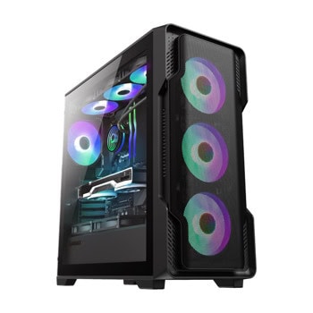 Кутия Gamemax SIEGE Black EATX/ATX/mATX/Mini-ITX, 1x USB 3.0, 3x 120mm вентилатора, с прозорец, черна, без захранване | JAR Computers Кутия Gamemax SIEGE черна