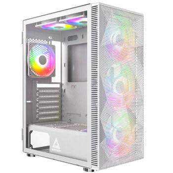 Кутия Montech X3 MESH, ATX/Micro ATX/Mini ITX, 1x USB 3.0, 3x 120mm RGB вентилатора, 3x 140mm RGB вентилатора, с прозорец, бяла, без захранване | JAR Computers Montech X3 MESH White X3-MESH-WH