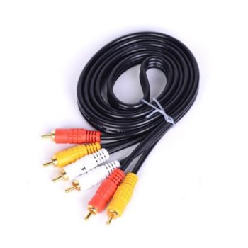 Кабел Royal CABLE-3RCA / 150 HQ Black, от 3x RCA(м) към 3x RCA(м), 1.5m, черен | JAR Computers Royal CABLE-3RCA / 150 HQ Black 21014419