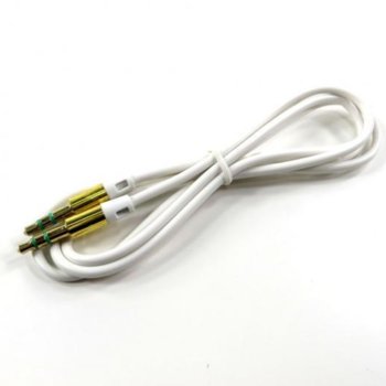 Кабел Royal CABLE-404/1 White, от 1x AUX(м) към 1x AUX(м), 1m, бял, позлатени конектори | JAR Computers Royal CABLE-404/1 White 21011999