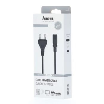 Захранващ кабел HAMA Euro Plug 2-Pin IEC C7 2.5 m