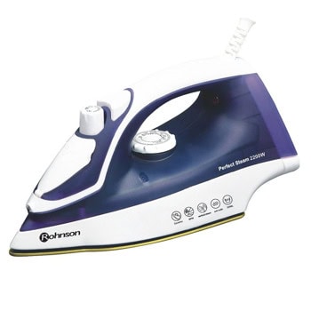 Парна ютия Rohnson R 331, плоча с керамично покритие, самопочистваща система, 2200W, бяла/лилава | JAR Computers Rohnson R-331