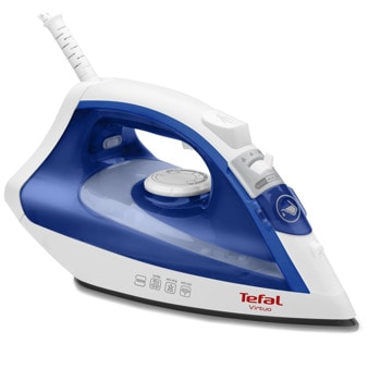 Парна ютия Tefal FV1711E0, 80 г. парен удар, вертикална пара, антикапкова система, 200 мл. резервоар, 1800W, синя | JAR Computers Tefal FV1711E0