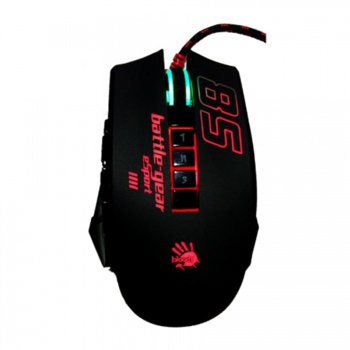 Мишка A4tech Bloody P85, оптична (5000 cpi), 8 бутонa, черна с щампа | JAR Computers A4tech Bloody OPTSPORT P85
