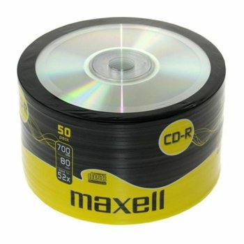 Оптичен носител CD-R80 700MB Maxell, 50 бр. | JAR Computers CD-R80 MAXELL 700MB 52x 50 бр