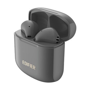 Слушалки Edifier TWS200 Plus, безжични, Bluetooth, микрофон, до 6 часа време на работа, IP54 защита, сиви | JAR Computers Слушалки Edifier TWS200 Plus Dark Grey