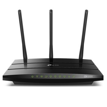 Рутер TP-Link Archer C1200, 1200Mbps, 2.4GHz(300 Mbps)/5GHz(867 Mbps), Wireless AC, 4x LAN 1000, 1x WAN 1000, 1x USB 2.0, 3x външни антени | JAR Computers TP-Link Archer C1200